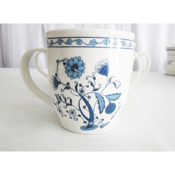 Blue Onions, Fine Bone China, Vintage Coffee Cups (set of 4) - Picture 3 of 5
